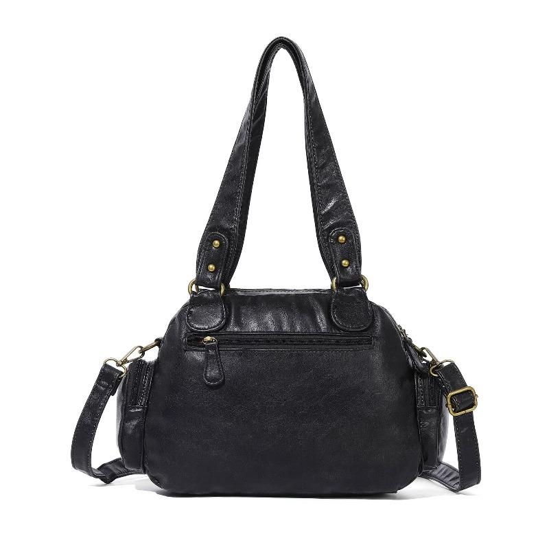 Vintage Tote Messenger Bag for Women Multi-Pocket Shoulder Handbag Casual Motorcycle Underarm Bag Crossbody Purse Daily