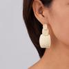 "Modern European & American Gold-Plated Statement Earrings - High-End Niche Design"