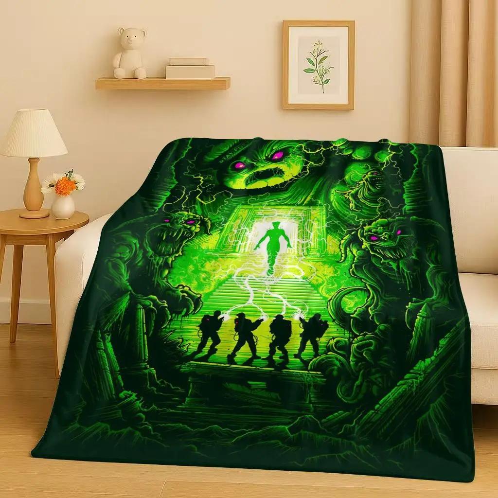 3D Horror Movie G-Ghostbusters Cartoon Flannel Blanket,Ultra Soft Warm Plush Throw for Home Bedroom Bed Sofa Cover Office Kids