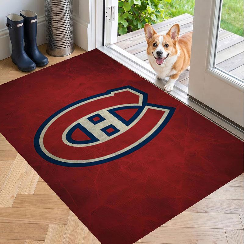 Soft Floor Carpet Montreal Canadiens Pattern Area Rug Decorative Mat For Home Room Decoration