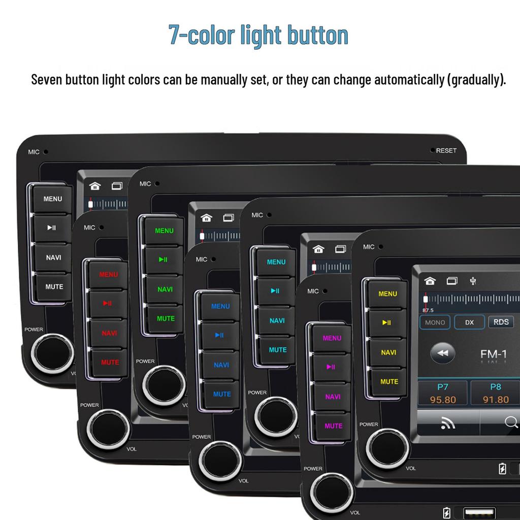 7-дюймовый MP5 плеер для автомобиля с двойным чипом, Bluetooth, Android Auto, беспроводным CarPlay и GPS-навигацией