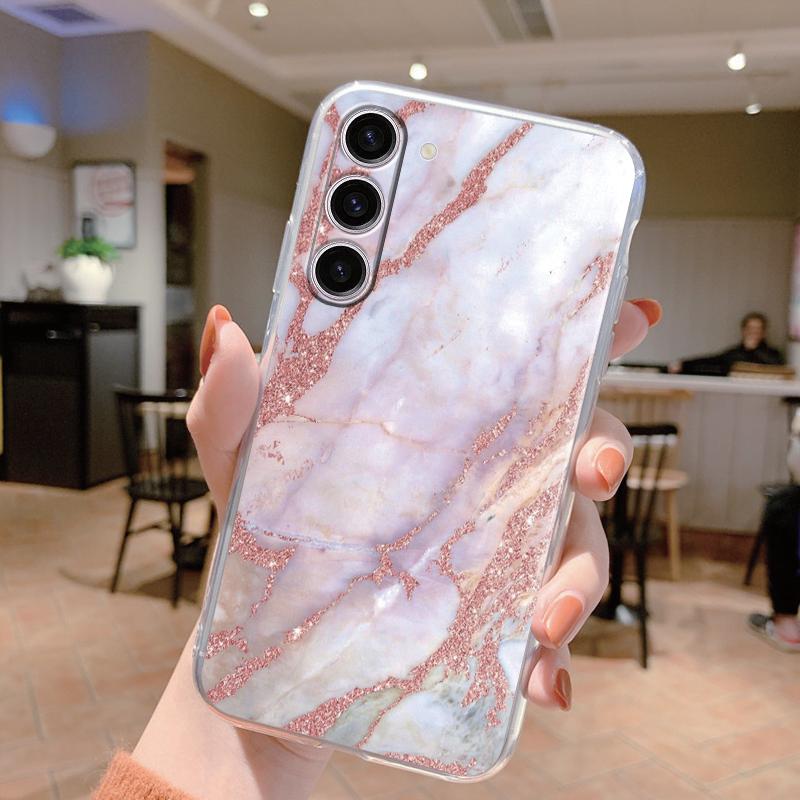 Для Samsung Galaxy S24 Чехол S24 Plus S 24 Ultra Чехол для телефона Мраморный Прозрачный Coque Мягкий ТПУ Fundas Для Samsung S25 FE S25+ Чехол