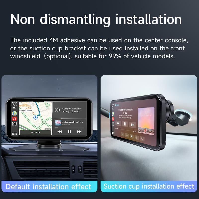 JIUYIN 4K HD DVR 6 inch Universal Car Radio Multimedia Navigation Wireless CarPlay Android Auto Mirror Music Player