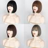 XINRAN Straight Black  Bob Wig With Bangs Synthetic Short Synthetic Wigs for Women Heat Resistant Fiber Hair Cosplay Brazilian Wigs