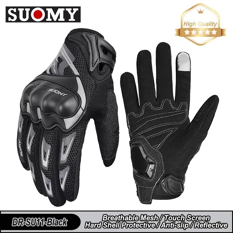 SUOMY Summer Motorcycle Gloves Breathable Mesh Motorbike Gloves Touch Screen Full Finger Motocross Gloves Moto Cycling Gloves