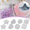 Epoxy Resin Square Round Love Five Pointed Star Quicksand Hanging DIY Photo Frame Silicone Mold