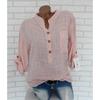 Long Sleeve Shirts Women Breathable Cotton Loose Tops Roll Up Soft Blouses Asian Size Butttons Stand Collar Pullover T Shirt