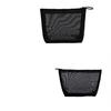 MOPCONY Mesh Cosmetic Nylon Makeup Pouch for Cosmetics and Small Perfect for Business Trips and Travel 4-Pack Pouch, Items, (Black) [Used]
