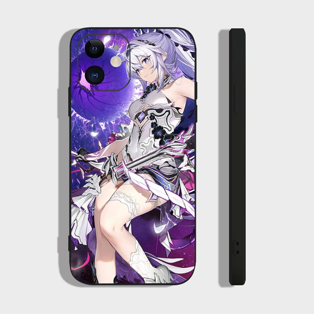 Kiana Kaslana Анимированный Игровой H-Honkai I-Impact 3 Чехол для Телефона Для IPhone 17 Air 16 15 14 13 Pro Max 11 12 Черный Силиконовый Чехол