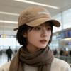 Baseball cap, wide brim, big face, small face, men's and women's models, big head circumference, purple peaked cap, student visor.