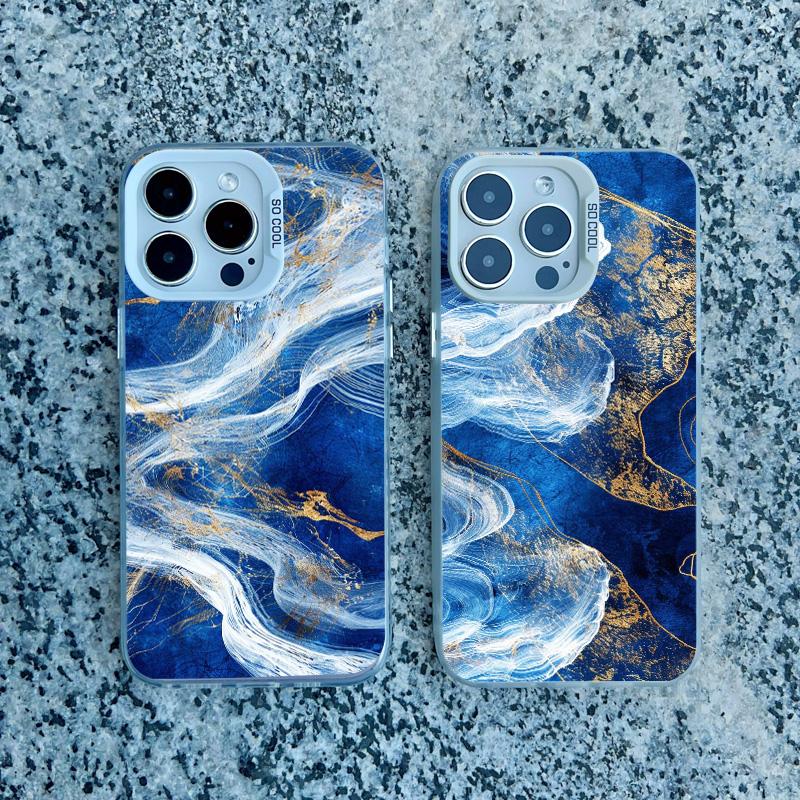 Морские Волны Морская Вода Креативный Чехол для Телефона Для iPhone Case 16 15 14 Pro Max Plus 13 Mini 12 11 Pro Max Ударопрочные Лазерные Чехлы