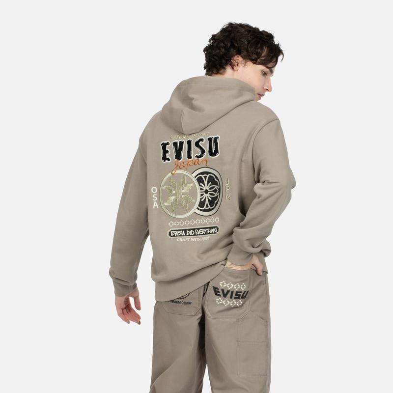 Evisu Свитшот Повседневная Мода Худи Мужские худи 2EAHTM3SW1076RXCT