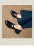 Women's Round Head Coarse Heel Single Shoes