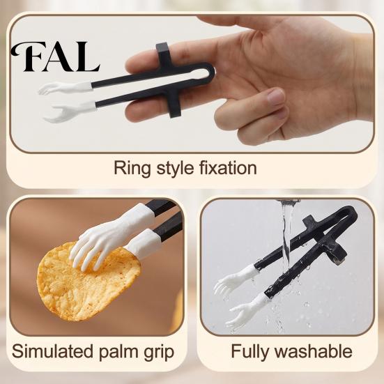 Ergonomic Finger Tongs for Gaming Chopsticks Gamers, Portable Lightweight PLA Tongs, Reusable Snack Clip Chips Hands Free Clips Video And Office Work