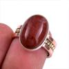 Натуральный красный драгоценный камень яшма 925 пробы, двухцветное кольцо из стерлингового серебра, размер 6 S9U68