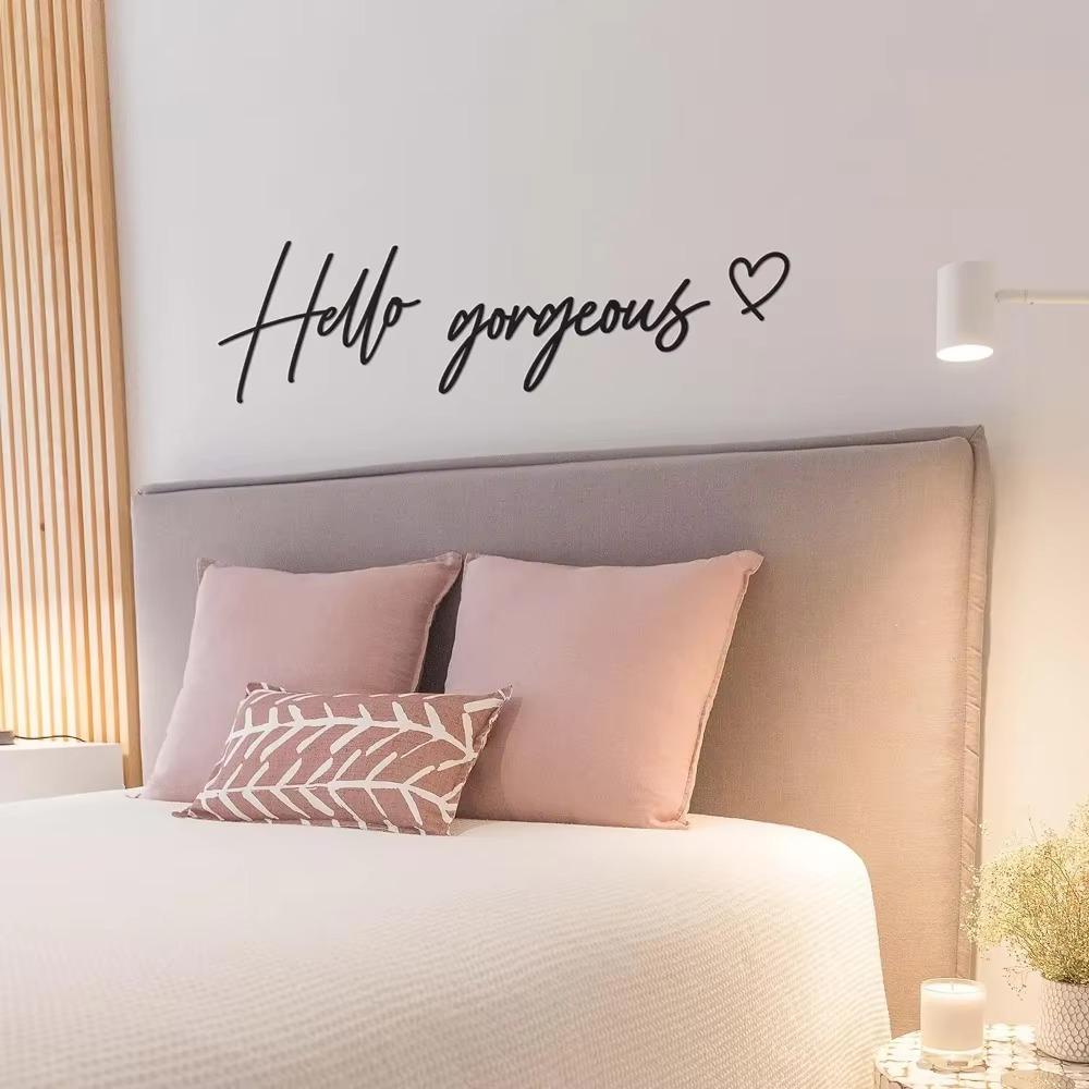 «Hello Gorgeous Sign» Металлический настенный декор — Современный стиль фермерского дома. Красивое настенное искусство. Идеально подходит для любой комнаты. Подвесной декор.