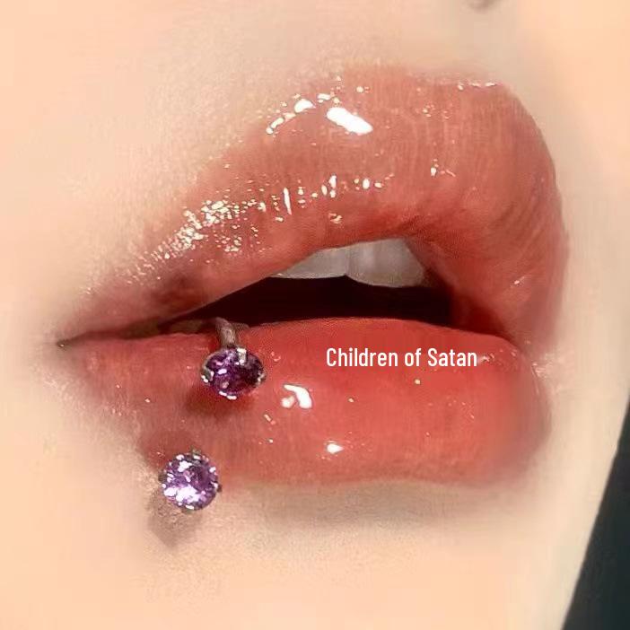 Zircon Diamond Horseshoe Lip Stud: No Man's Land Edition for Cartilage and Lip Piercings.