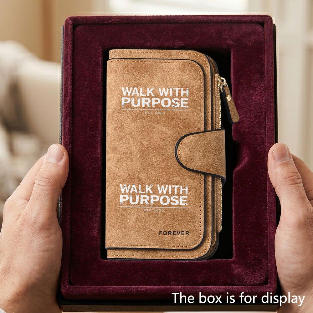 Water Purpose men's large-capacity wallet with business card slot and cash pocket, suitable for formal occasions and office use, a gift for