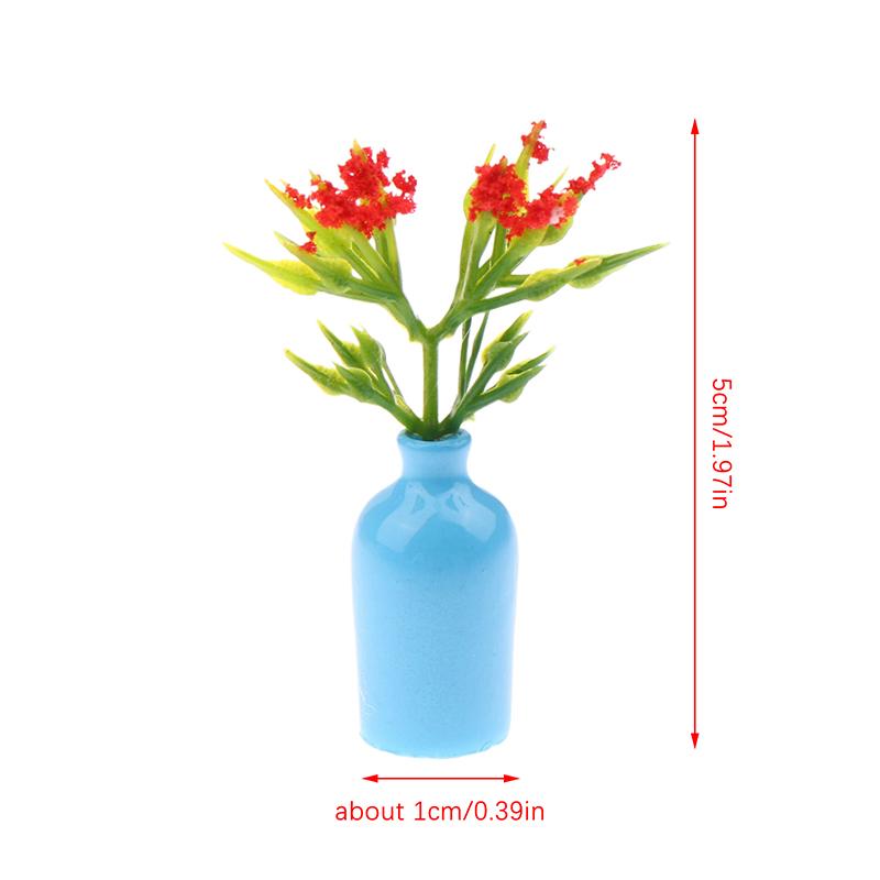 1/12 кукольный домик миниатюрный цветы ваза растение в горшке модель кукольный домик домашний декор игрушка микропейзаж пейзаж фото реквизит