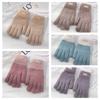 Full Finger Mittens Five Finger Cycling Driving Gloves Plush Knitting Gloves  Outdooor