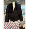 TK Shein Womens Short Faux Fur Blazer Jacket Winter Casual Outerwear