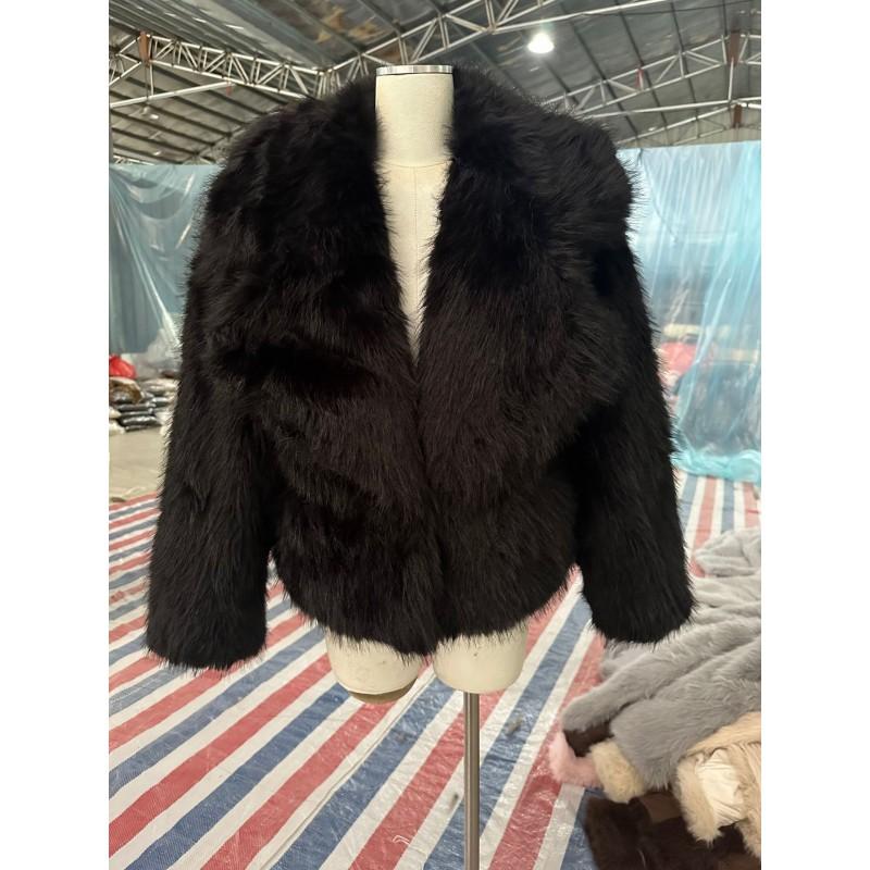 TK Shein Womens Short Faux Fur Blazer Jacket Winter Casual Outerwear