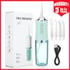 USB Electric Oral Irrigator Portable Dental Water Flosser Rechargeable Water Jet Floss Tooth Pick 4 Jet Tip Multiple Modes