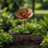 Metal Flower Stake Artisanal Ornament Long-Lasting for Lawns