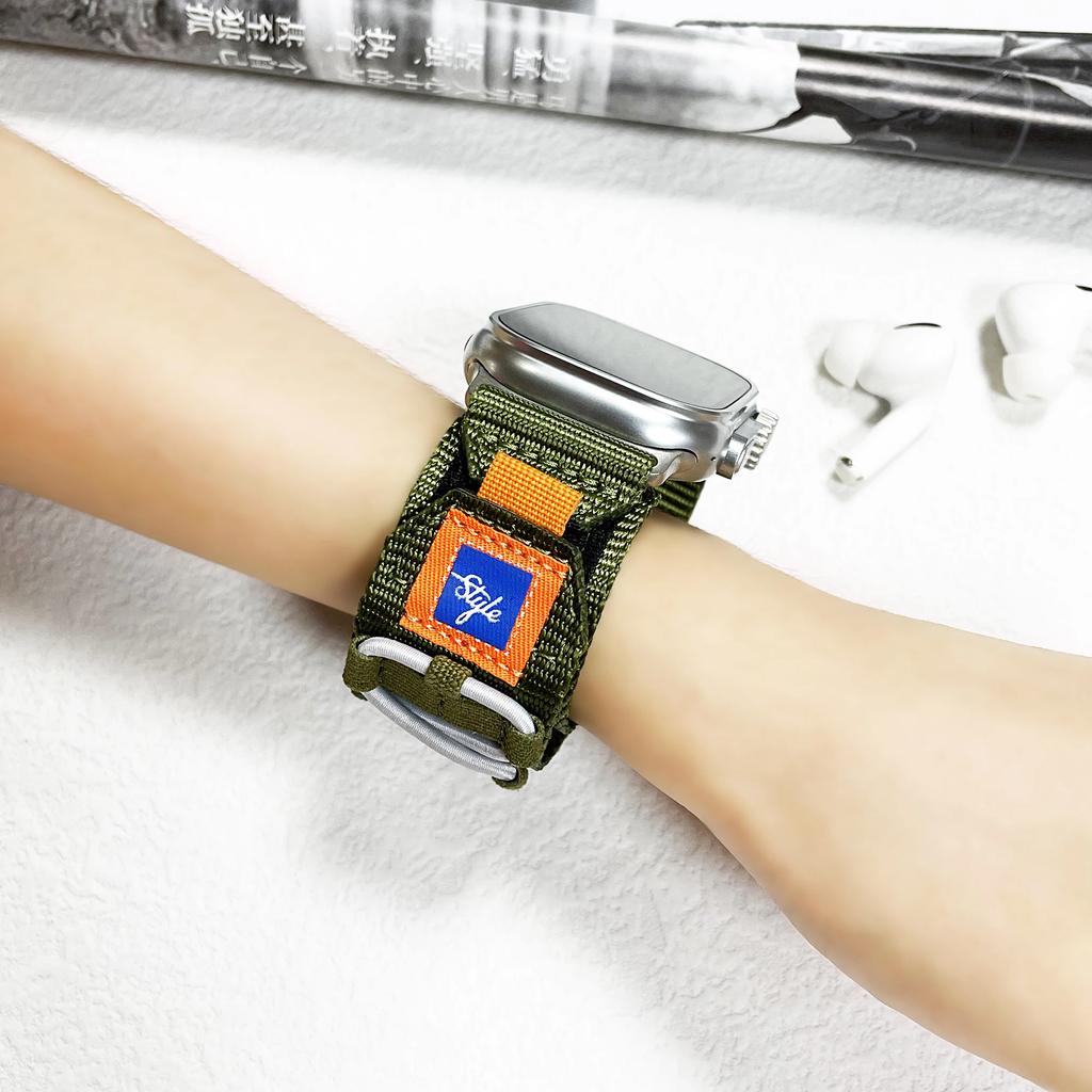 Нейлоновый ремешок с пятью петлями для Apple Watch Ultra/2 49 мм 10 9 8 7 6 5 4 SE Спортивный браслет Ремешок iWatch 45 мм 44 мм 42 мм 46 мм 41 мм Correa