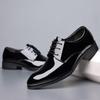 Spring and Autumn Men's Oversized Formal Shoes, Wedding Shoes, Business Glossy Leather Shoes
