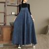 Women 2025 New Autumn Plus Size Denim Dress Vintage Elegant Loose Casual Basic Dresses Maxi