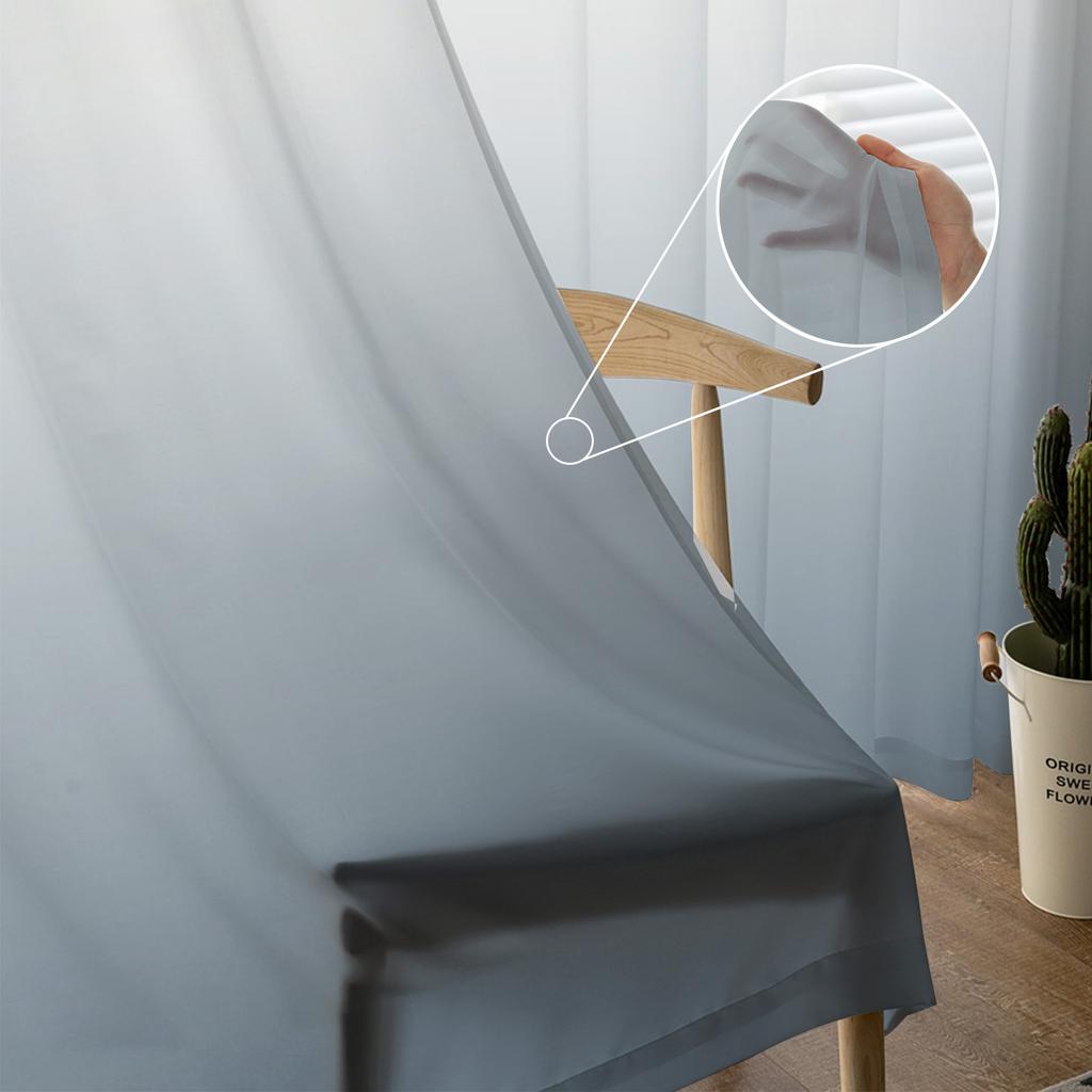 Brown Grey Gradient Sheer Curtains for Living Room Decoration Window Curtains for Kitchen Tulle Voile Organza Curtains