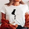Кошка Любовь Сладкие 90-е Футболка Женская Повседневная Графические Футболки Одежда Летняя Мода С Принтом Короткий Рукав Футболка Женская Одежда