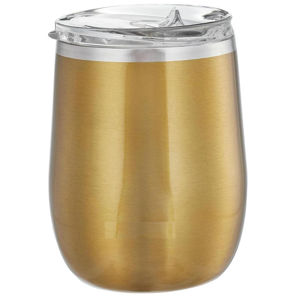 Кружка-тамблер из нержавеющей стали | Кофейная кружка | Двойные стенки, непротекающая кружка-сиппер с крышкой для горячих и холодных напитков | Одобрено BIS | 300 мл (Золотая отделка)