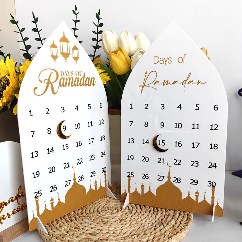 Acrylic Ramadan   Calendar  Middle Eastern Countdown  Calendar For  Eid Mubarak  Table Ornament  Muslim  Ramadan Party Gift