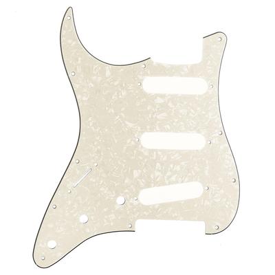 Musiclily SSS 11-отверстий Леворукий Американский/Мексиканский Stratocaster Гитара Пикгард, 4-слойный Пергаментный Жемчуг
