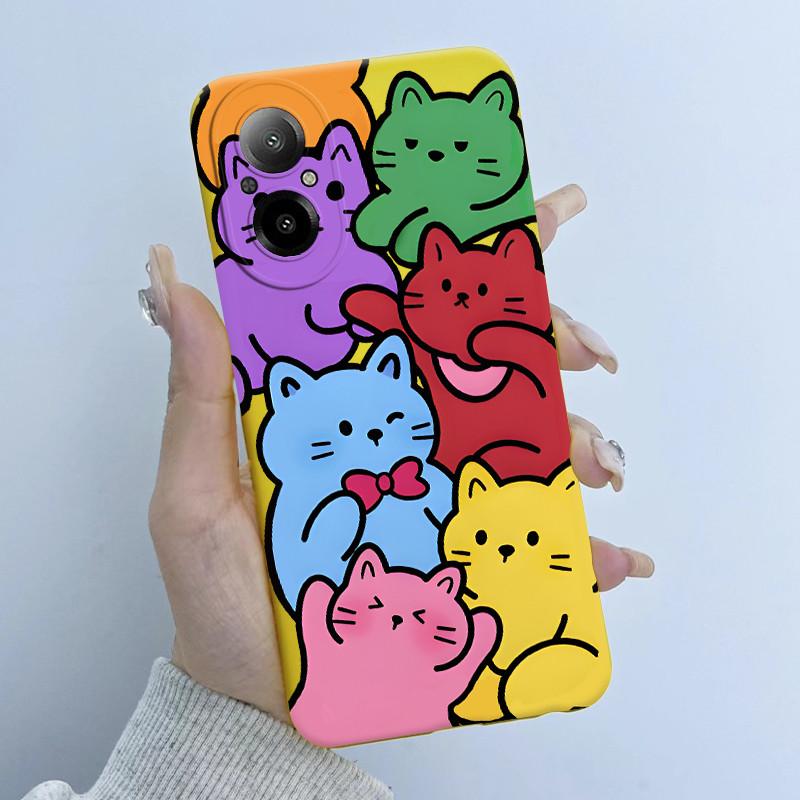 For Realme C67 4G RMX3890 Phone Case Butterfly Flower Girl New Design Soft Silicone TPU Back Housing for Oppo RealmeC67 Covers