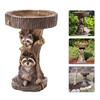 Resin Raccoon Birdbath Polyresin Antique Garden Bird Bath For Home Garden Yard Garden Decoration Outdoor Gardening Yard Decor