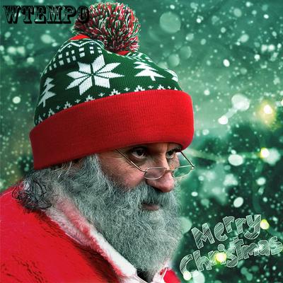 WTEMPO Ретро Рождественская вязаная шапка Милая шапка с помпоном с красивыми рождественскими узорами Хорошая эластичность Подходит для большинства окружностей головы