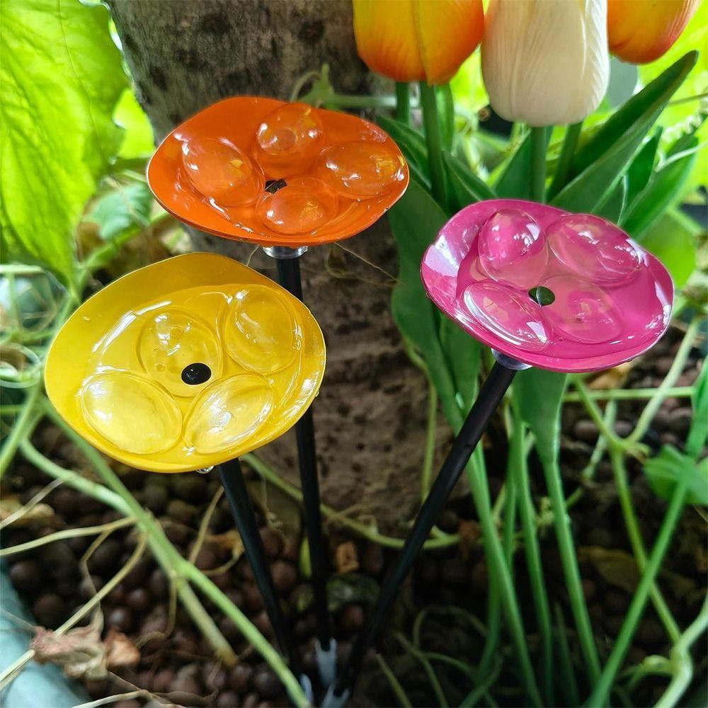 Metal Flower Bee Watering Station Water Dispenser Bird Feeding Cup Beekeeping Tools