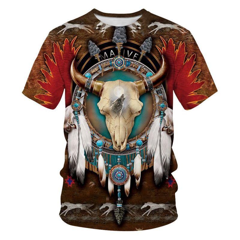 T-Shirt For Men Clothing Unisex Indian Style 3D Printed T Shirts Summer Tops Short Sleeve Fashion Casual Oversized Tees