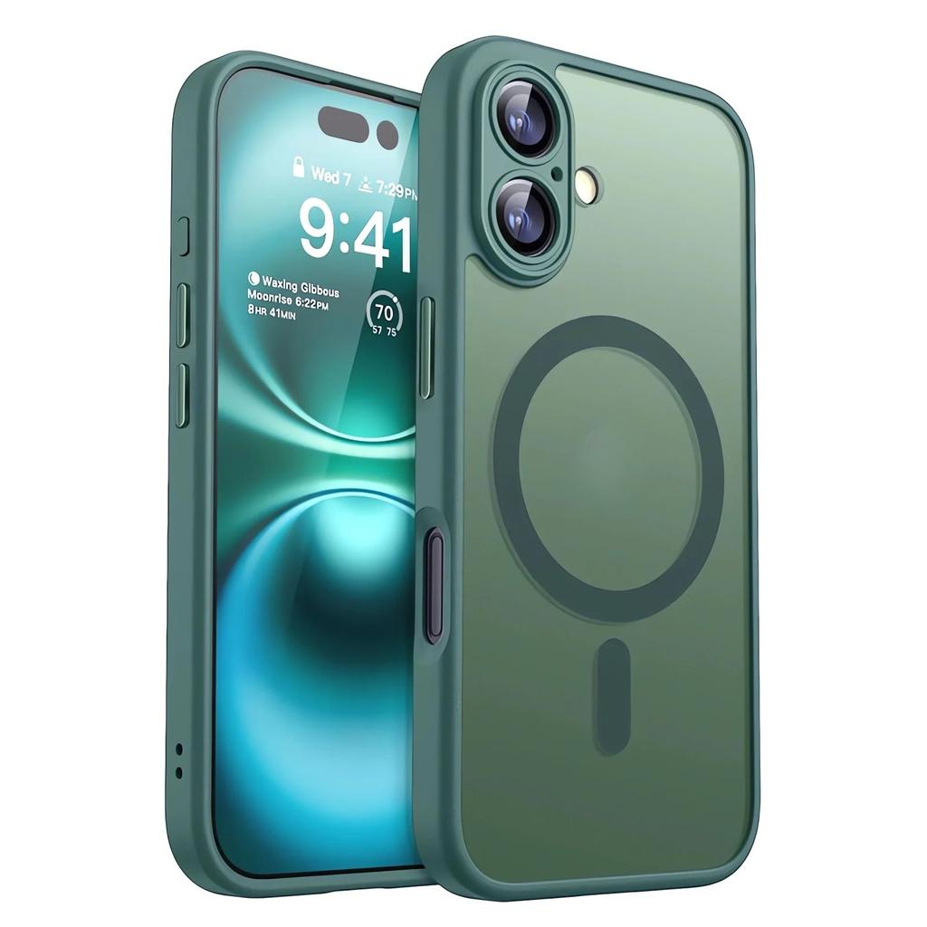 Роскошный Магнитный Матовый Полупрозрачный Ударопрочный Чехол Для iPhone 17 16 15 14 Plus 13 12 17 Pro Max Для Беспроводной Зарядки Magsafe