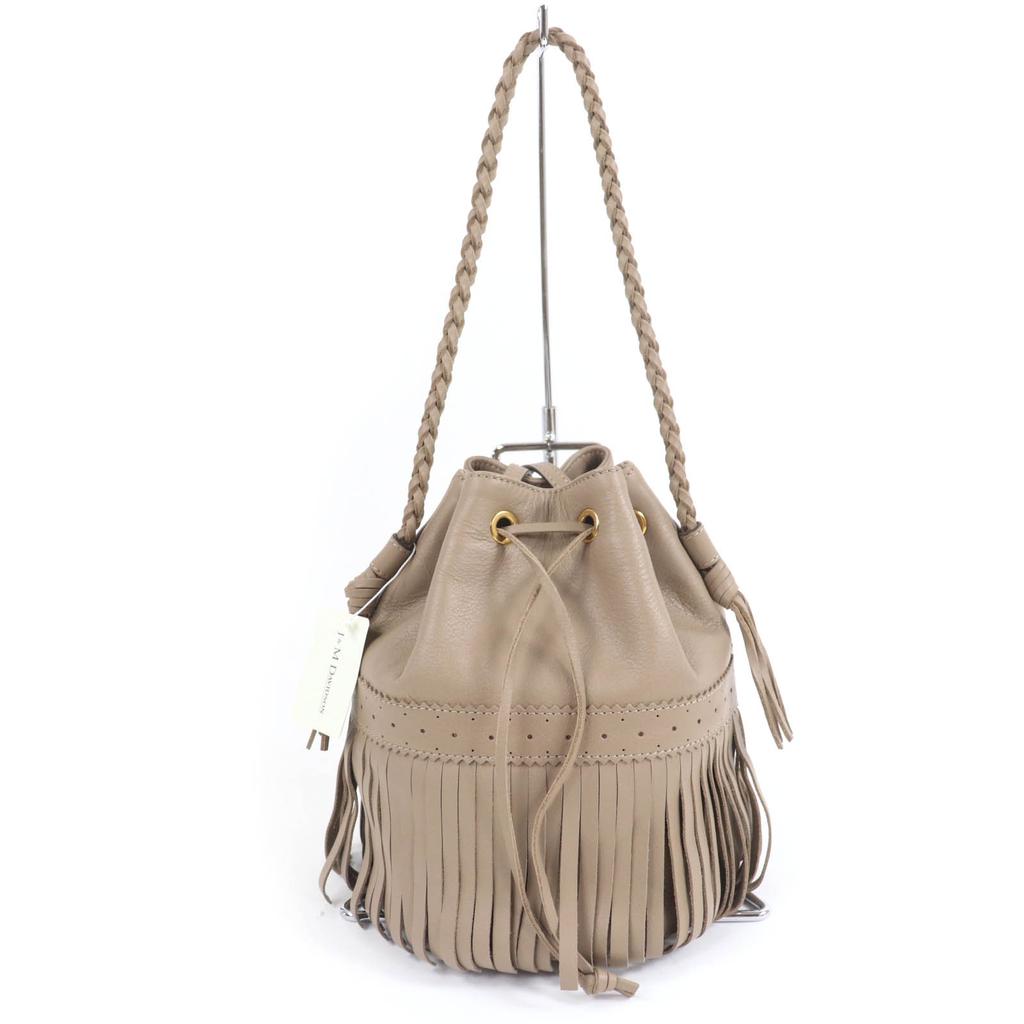 J&M Davidson Shoulder Bag CARNIVAL M 2WAY Handbag Beige Leather Women Used