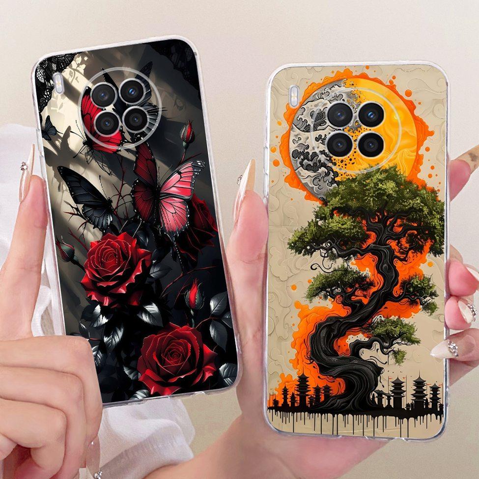 Cover For Huawei Nova 8i Case Cute Cat Fashion Butterfly Funny 2D Painted Casing NEN-L22 NEN-LX1 NEN-LX3