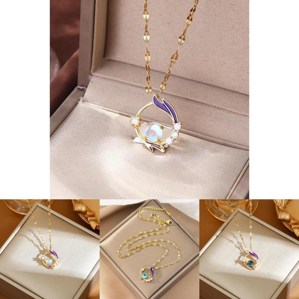 Уникальное ожерелье из титановой стали, вдохновленное природой, с красивыми элементами океанской волны и звезды