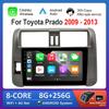 9-дюймовый автомобильный мультимедийный плеер для Toyota Prado 2009 - 2013, система Android, GPS-навигация, WiFi, BT, 4G, CarPlay, головное устройство, автоинструменты