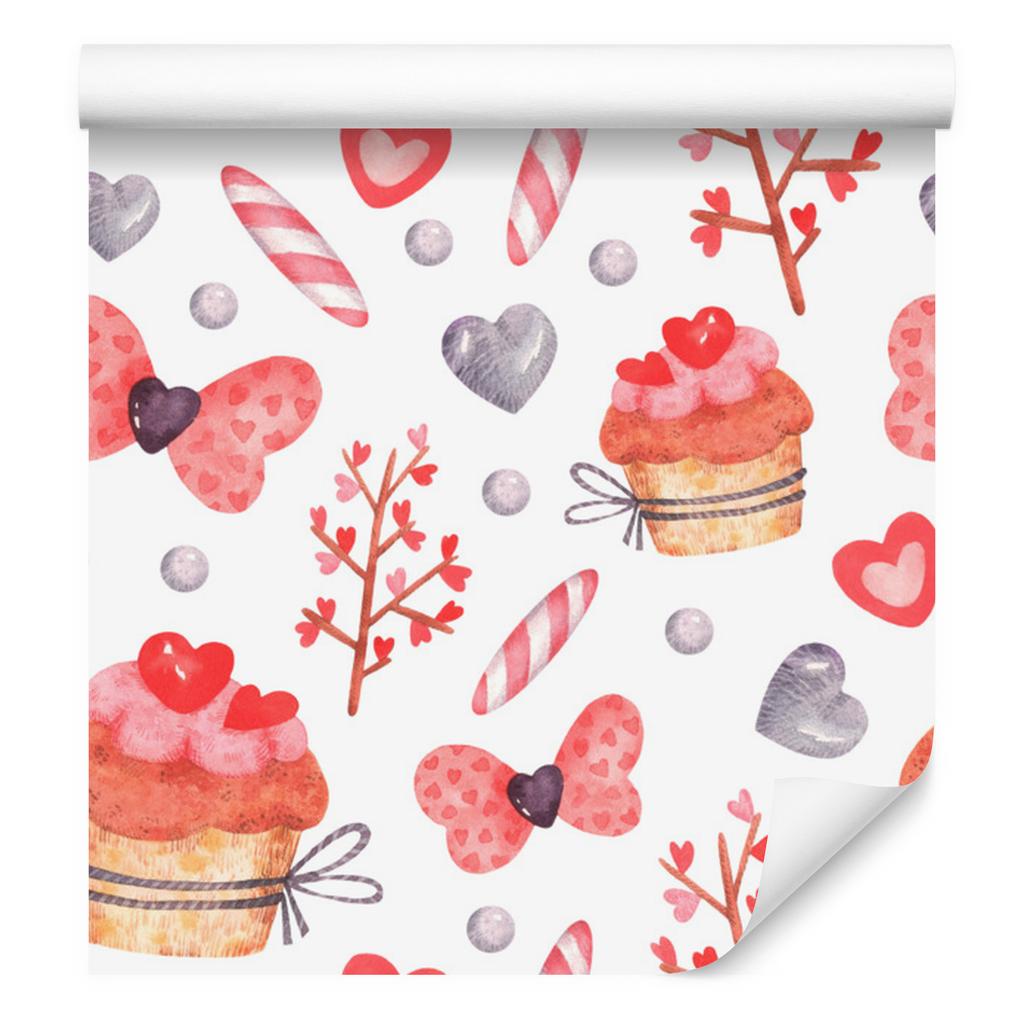 Watercolor Cupcakes Wallpaper for Living Room and Bedroom 50x1000