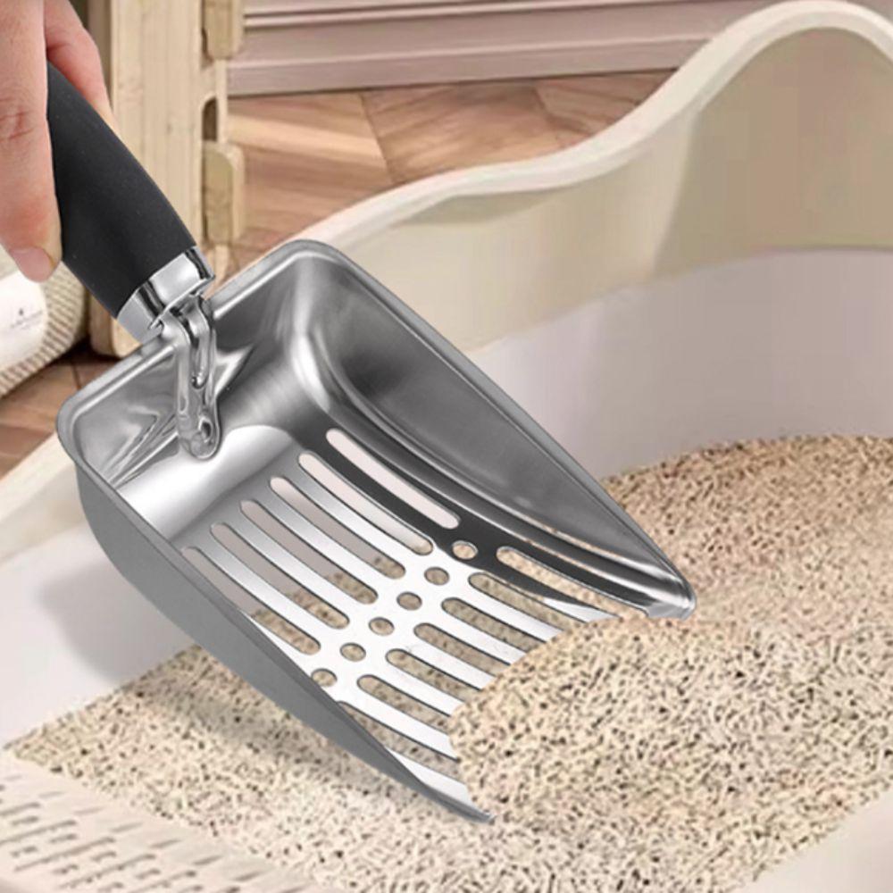 Stainless Steel Cat Litter Scoop Long Handle Pet Poop Shovel Pets Litter Shovel Pet Dogs