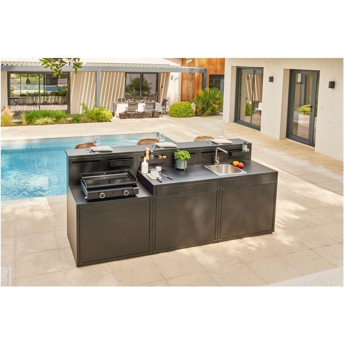 Plancha à gaz FORGE ADOUR Base 60 Acier Émaillé - 2 brûleurs - Pour 10 personnes