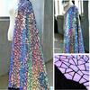 1x1.2M Diamond Shape Laser Sequin Polyester Velvet Fabric, Sequined Embroidery, Designer Fabrics for DIY Stage Costume Clothing